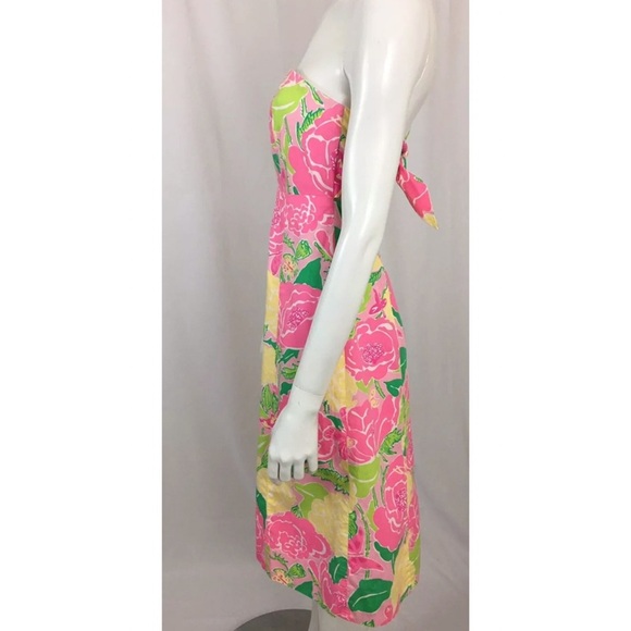 Lilly Pulitzer Strapless Tie Back Dress Size 2 - Picture 2 of 4